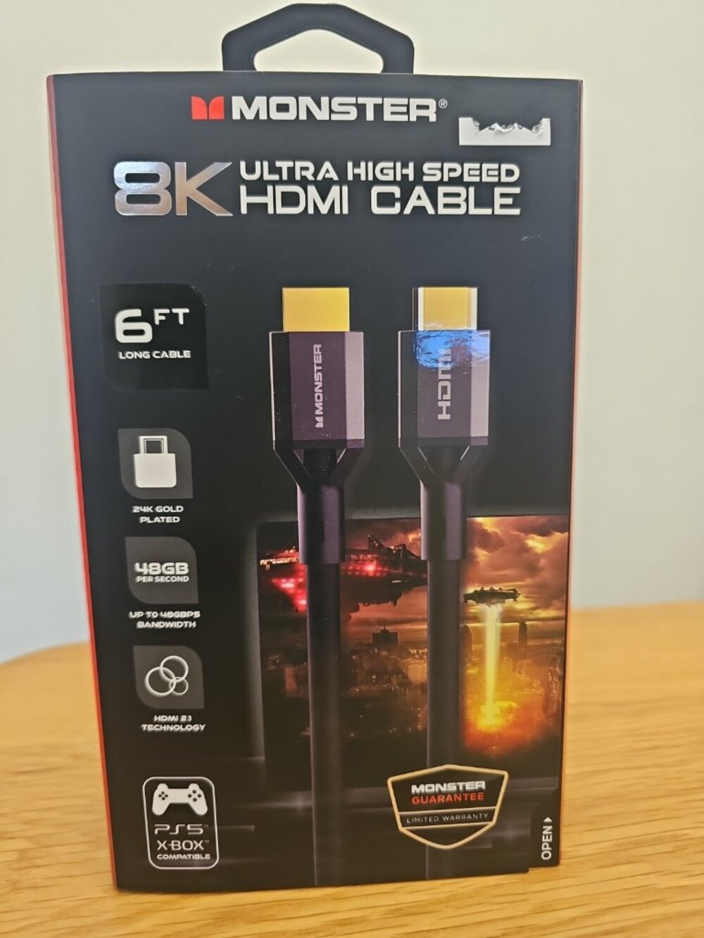 Monster 8 K ultra High Speed HDMI cable 6 ft compatible with PS5 and Xbox New